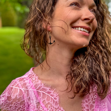 Boucles d’oreilles ancre – Collection Playa – Fait main en France